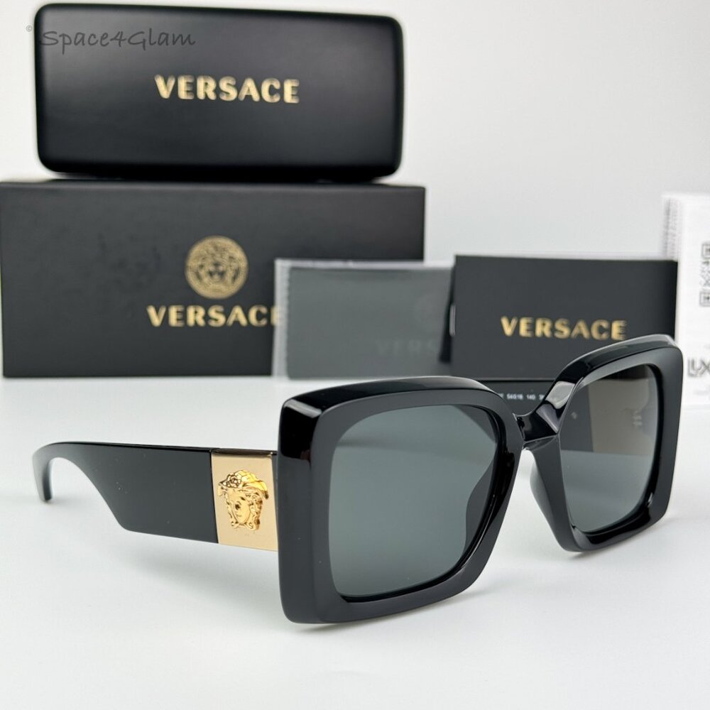 Versace Women Sunglasses Black Grey Butterfly VE4467U GB1/87 BRAND NEW
